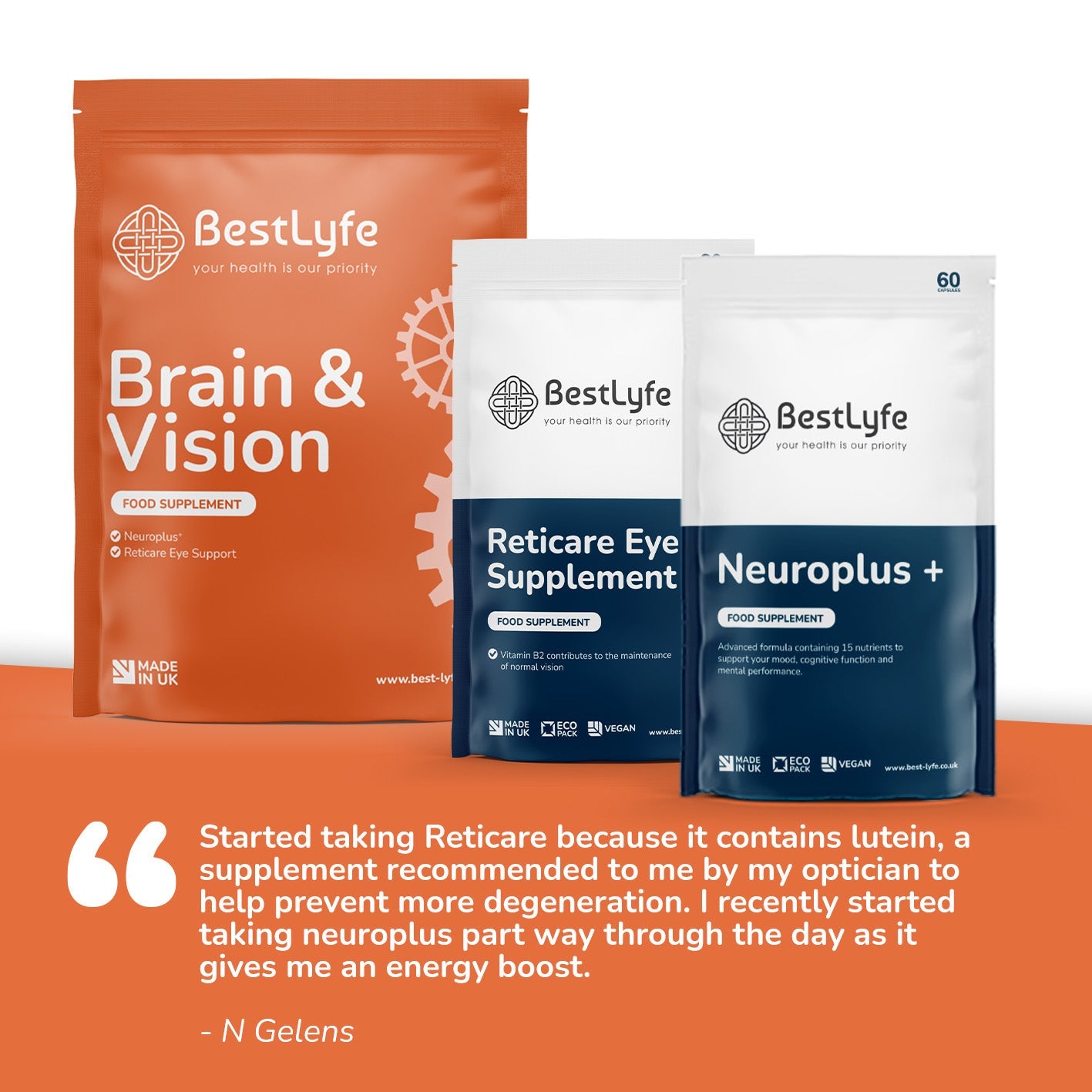 Brain and Vision supplement testimonial