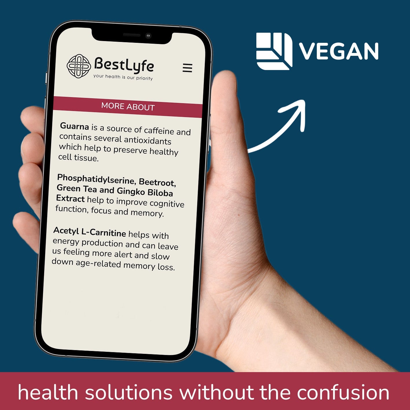 Neuroplus poster showcasing the Vegan friendly product